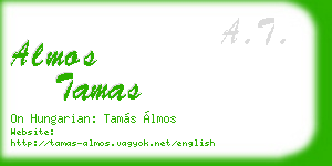 almos tamas business card