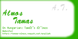 almos tamas business card